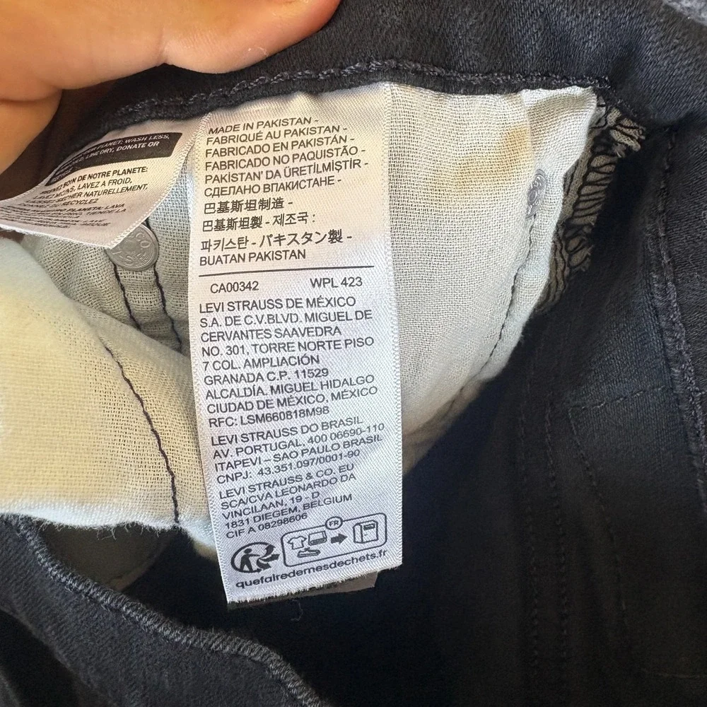 Levi's 511 Jeans Mens 32x29.5 Black Denim Cotton‎ Stretch Slim Fit Straight Leg